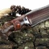 handgemachtes jagdmesser mit wolfskopf holz 1101-4