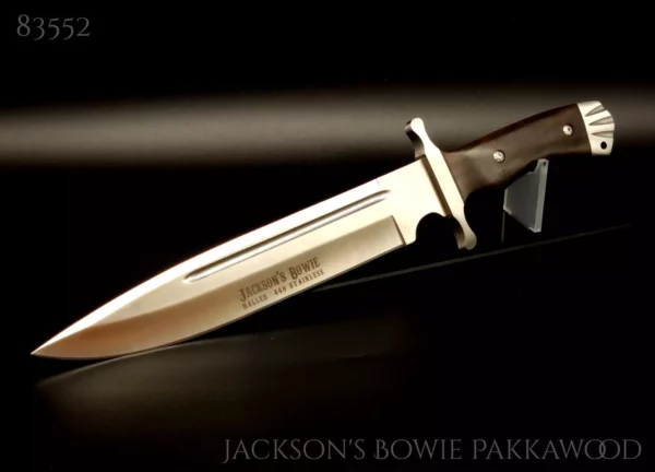 Jackson` s Bowie | Bowiemesser Pakkaholz Griff 41cm +Lederscheide Öse -83552